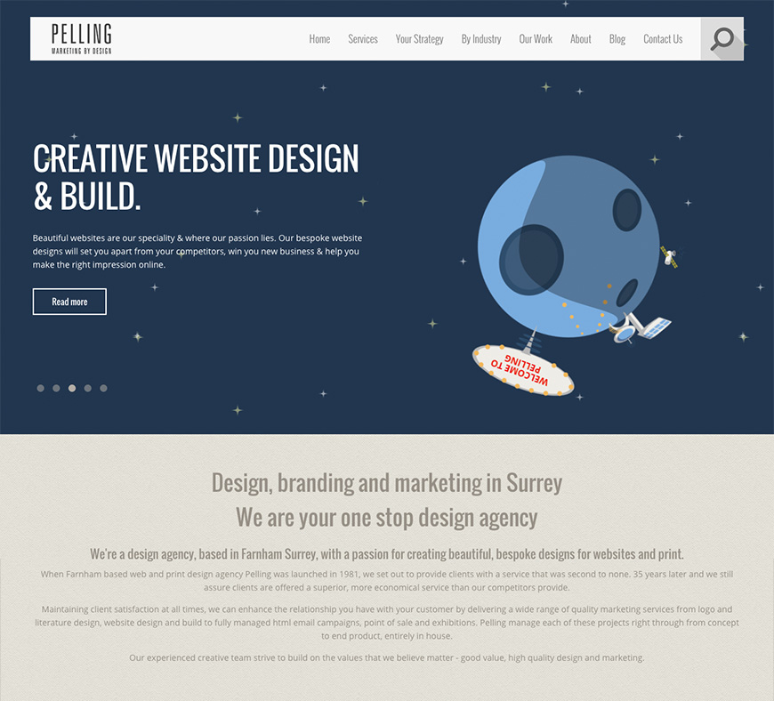 Old homepage design